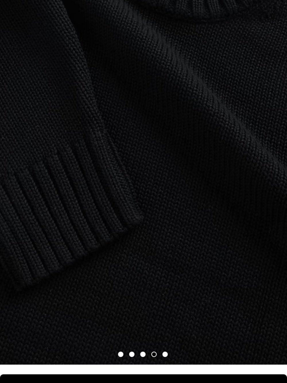 Black Ribbed Knit Sweater - Picture 4 of 7